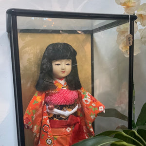 Japanese Doll in Glass Box