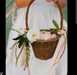 Flower Girl Basket with Petals