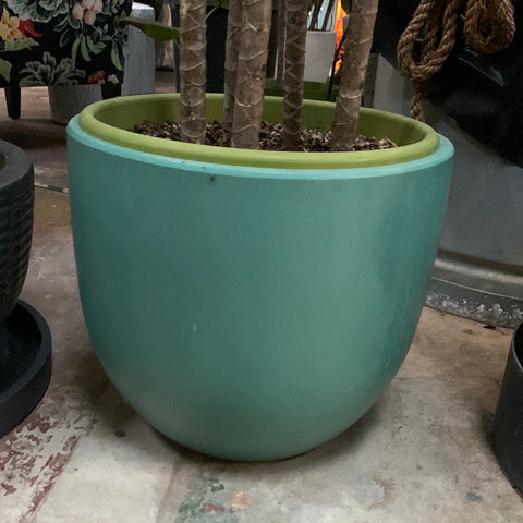 Aqua Teal Round Pot